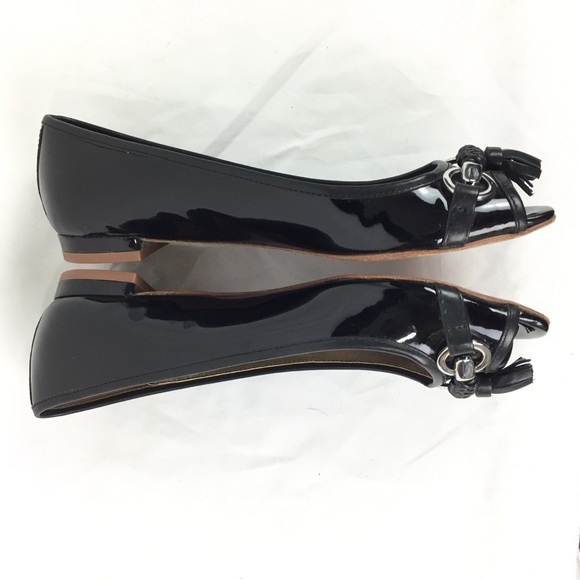 BROOKS BROS | open toe flat tassel open toe patent - Picture 6 of 8